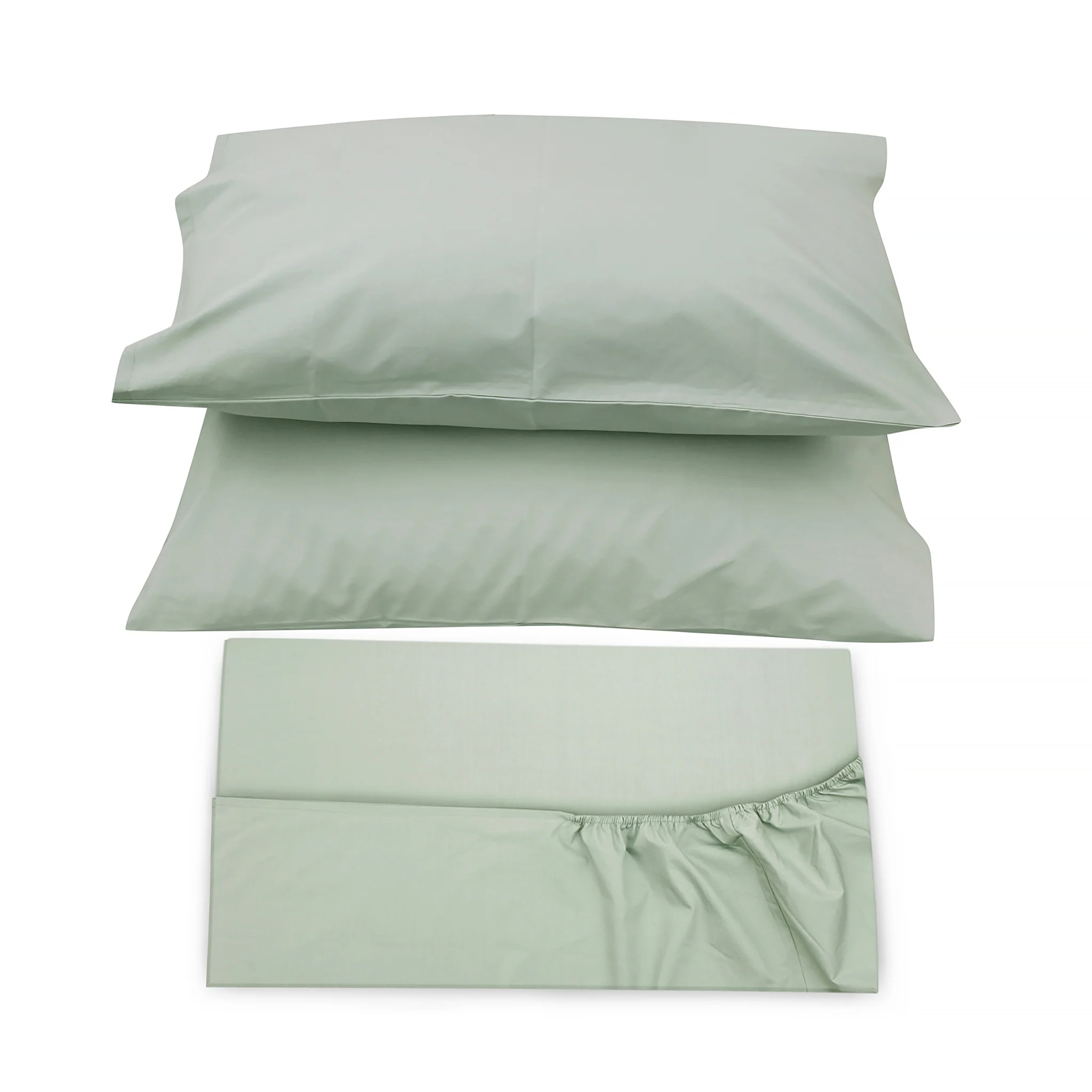 Jade Green Fitted Sheet + Pillowcases (350 TC) 0