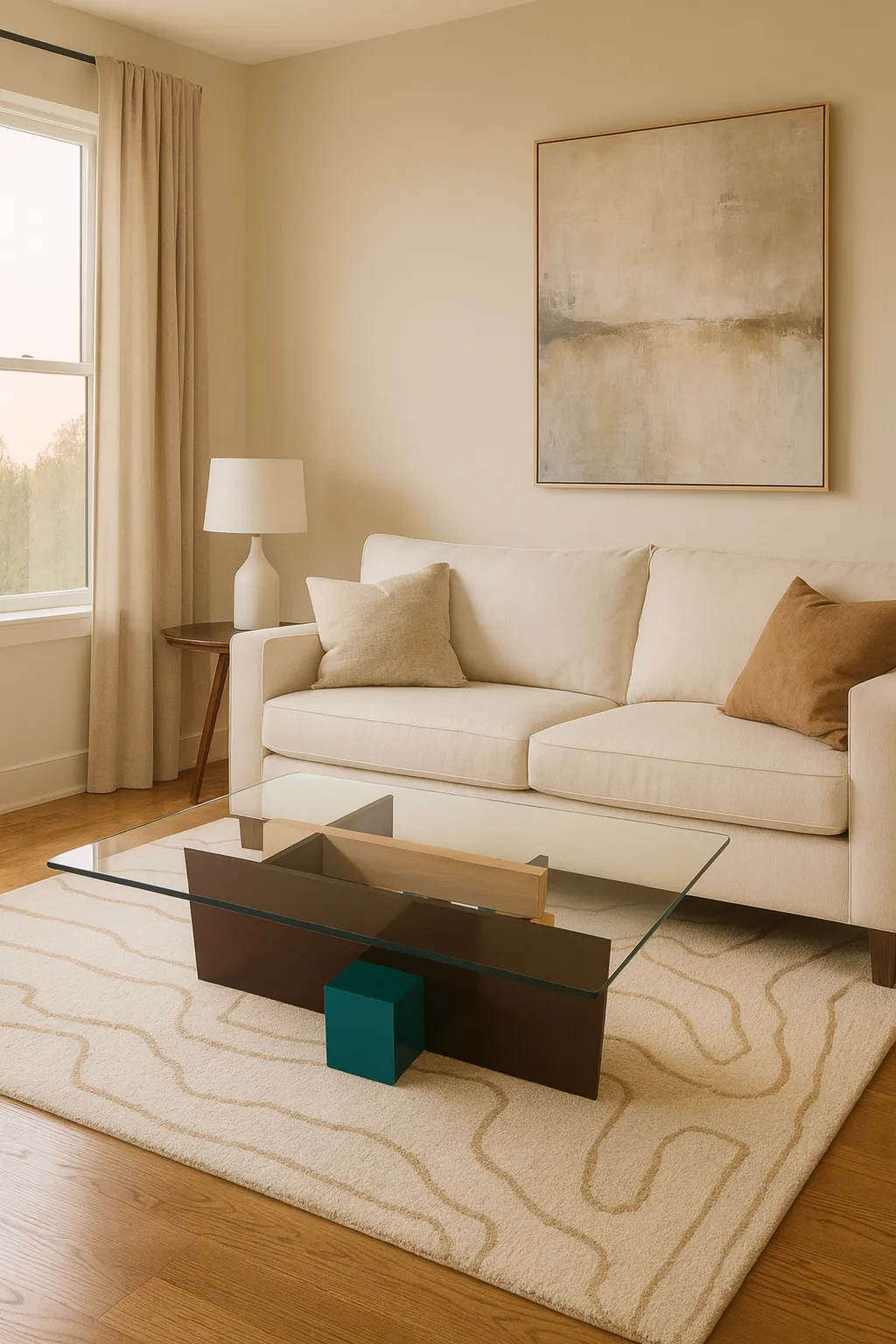 Intersecta Coffee table With Glass Top and Lacquered Finish 1