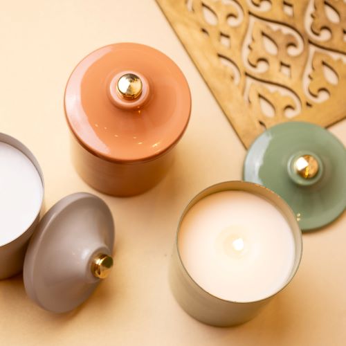 Cherry Scented Pyramid Candle Cup Orange 2