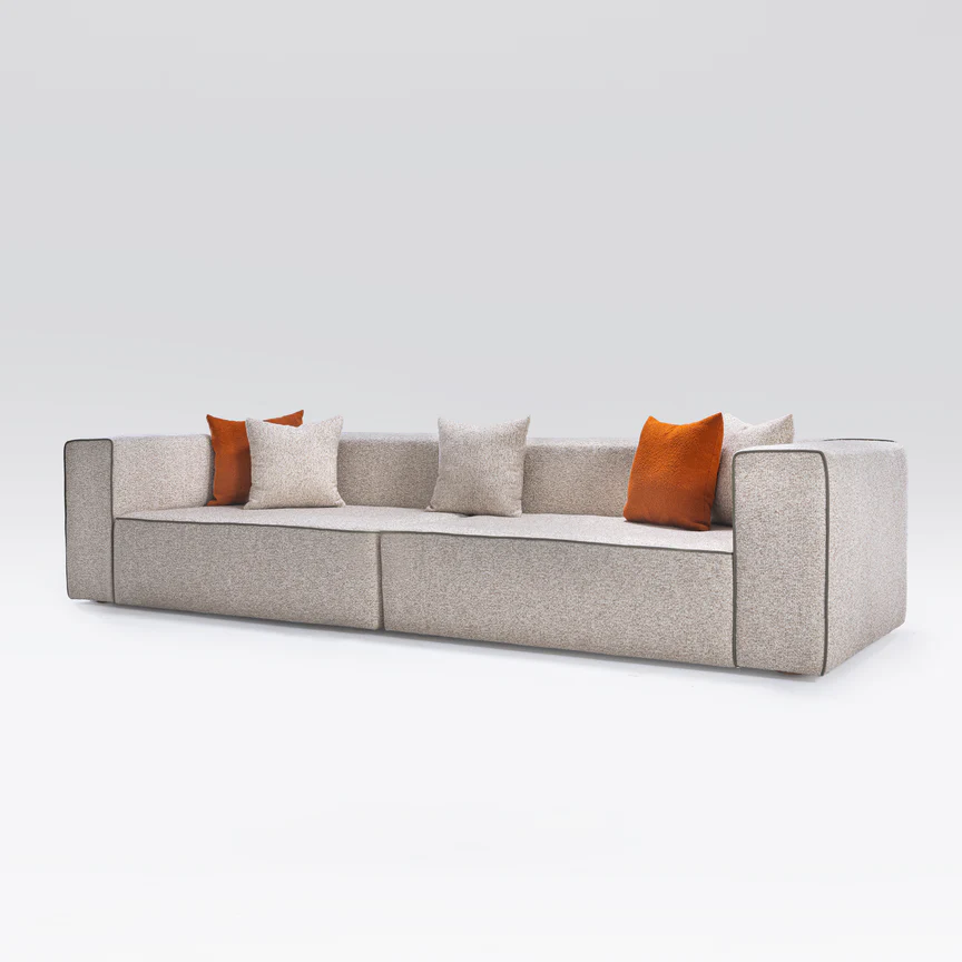Mellow Sofa With Beech Wood Frame & Leather Piping 3