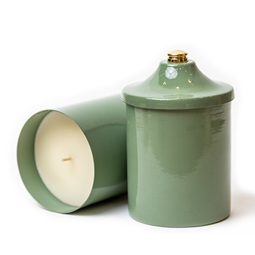 Clean Cotton Scented Pyramid Candle Cup Green 0