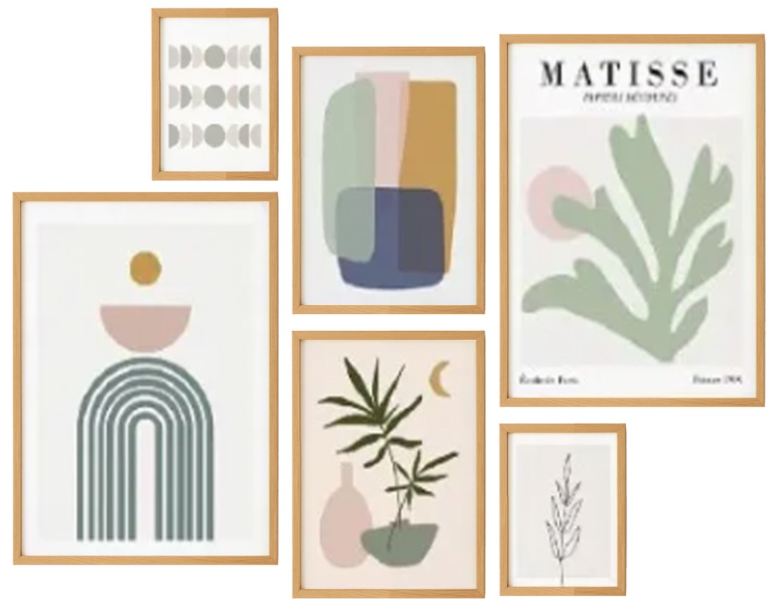 Abstract Gallery Printed Wall Artwork Set With Wooden Frame 0