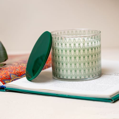 Art Deco Glass Candle - Vanilla Scent 1