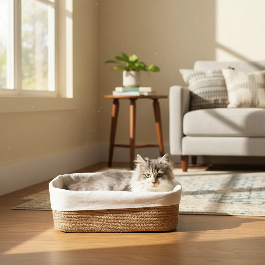 SquareCozy Macrame Storage with Inner Cover 1