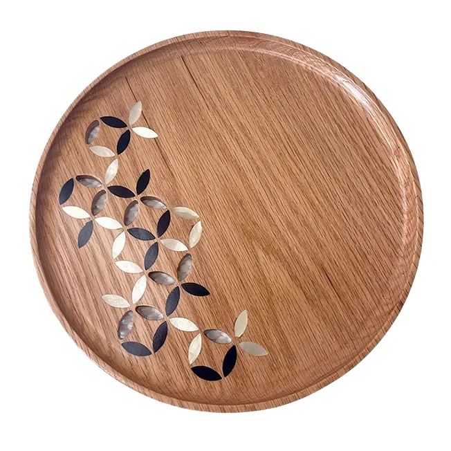 Quadra Tray 02 - Oak And Ebony Wood 0