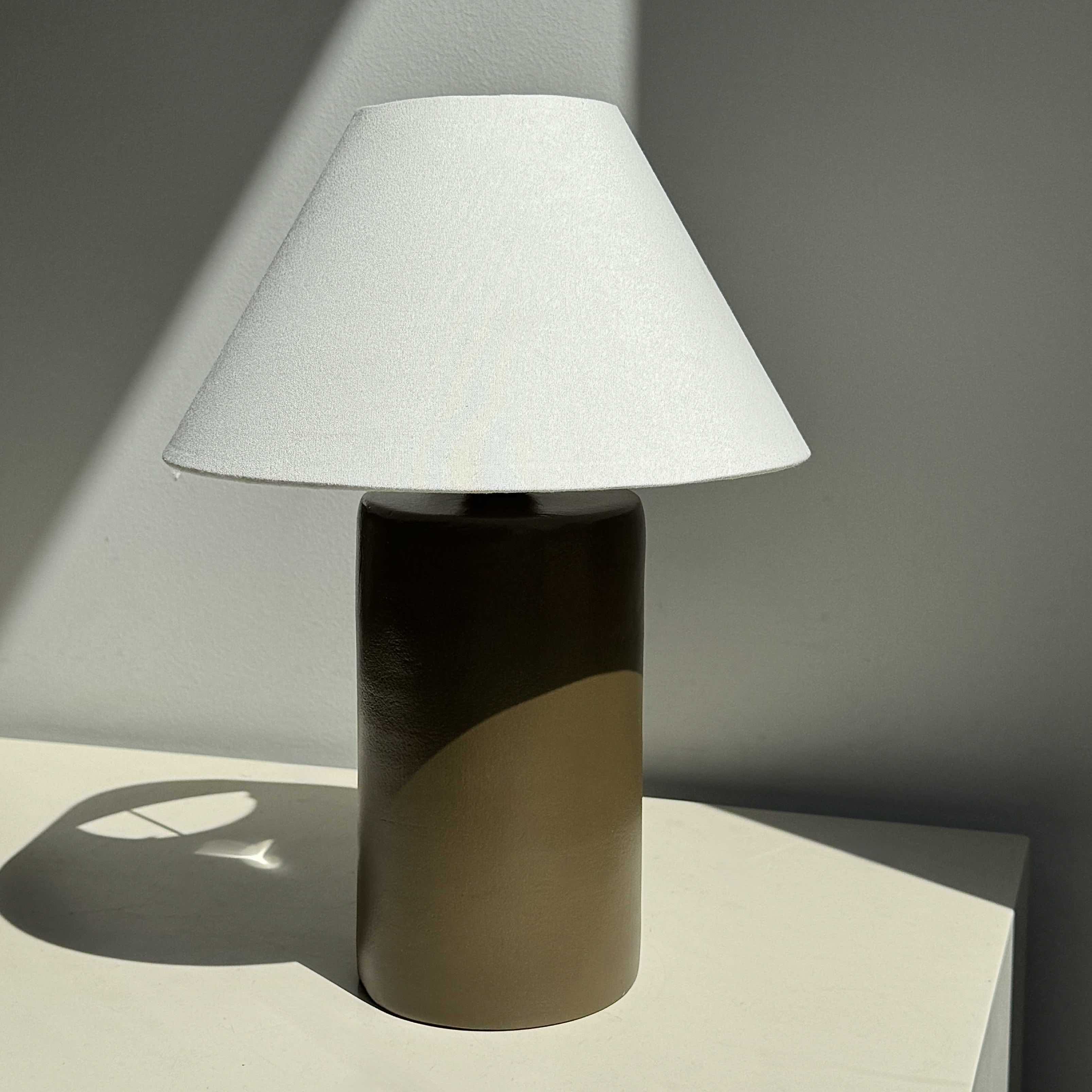 Glazed olive table lamp 0