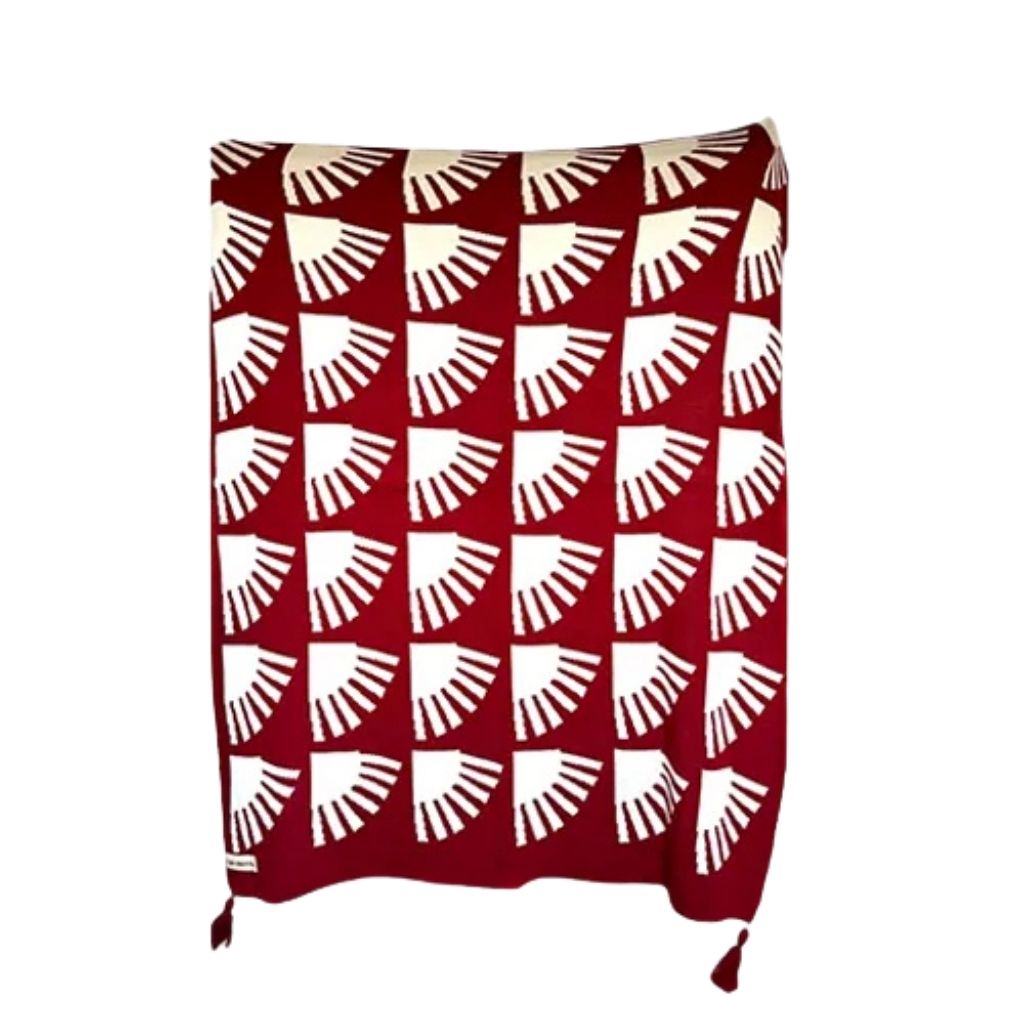 Aurora Tricot Blanket - Burgundy 0