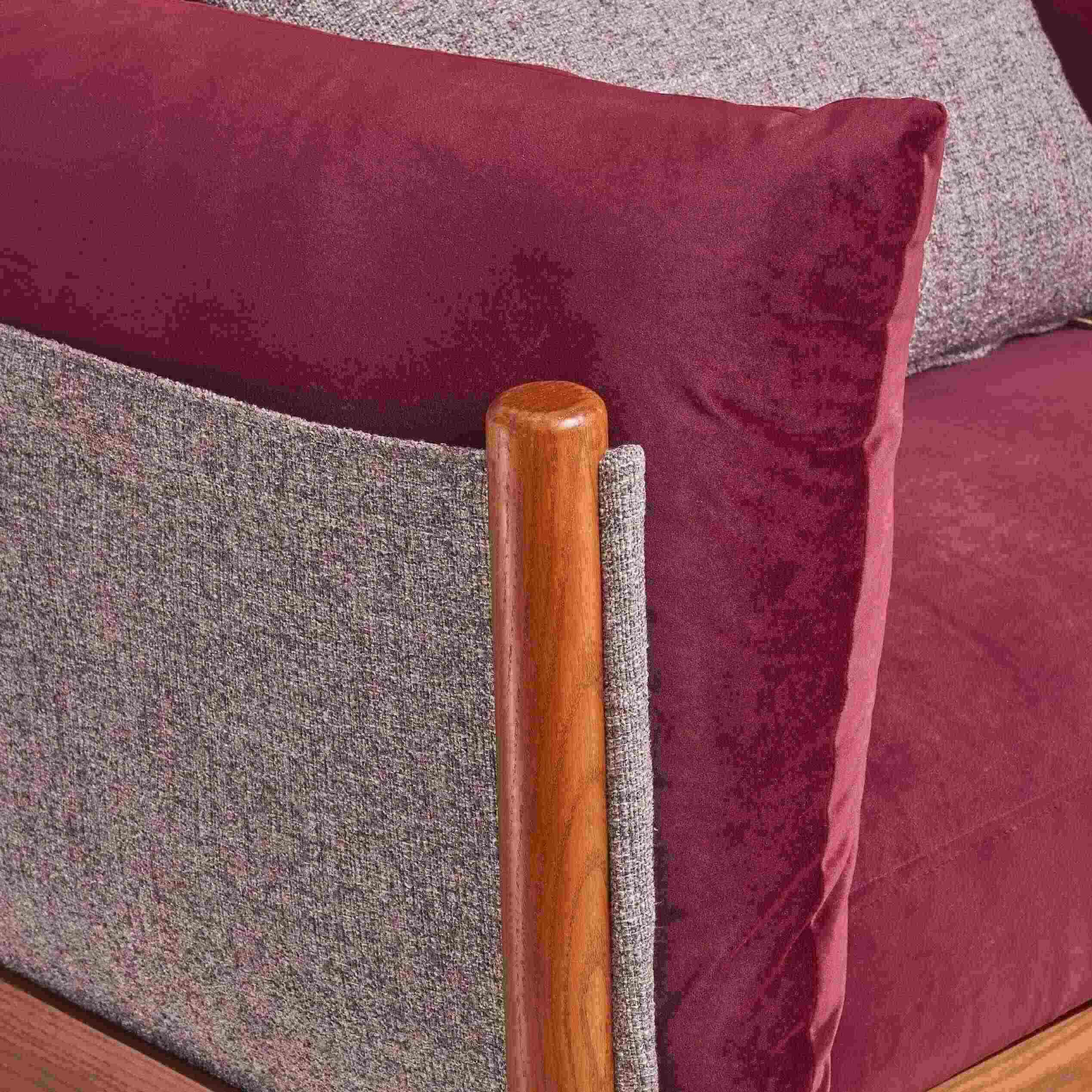Nui Armchair - Soft Upholstery Fabric - Wooden Frame 3