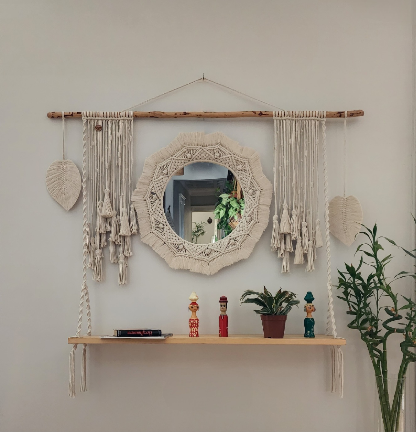 A Wall Hanging with Mirror &Shelf 0