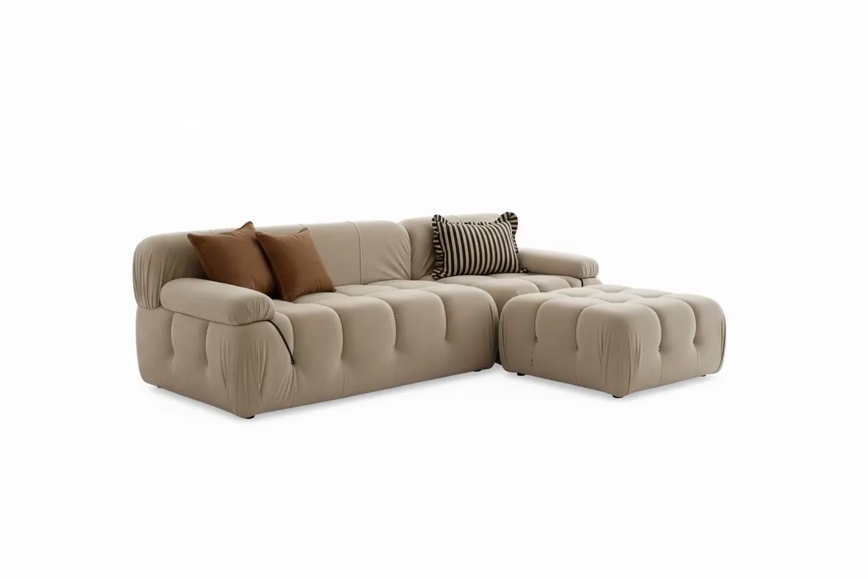 Puffy Modular L-Shape Couch 0