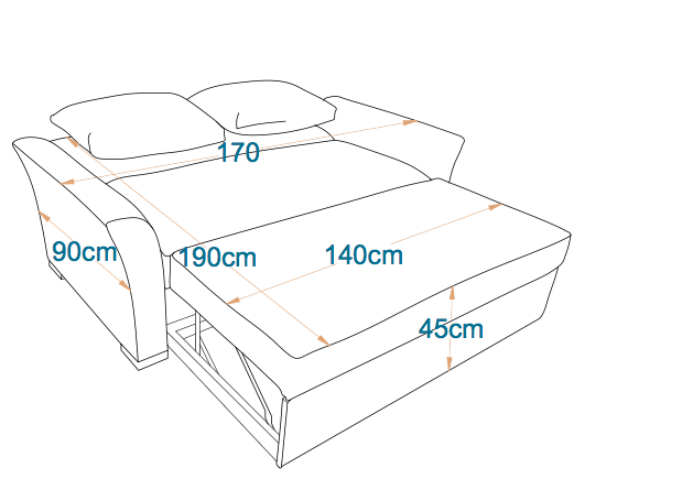 Toronto Pull Out Bed For 2 - Fully Upholstered 7
