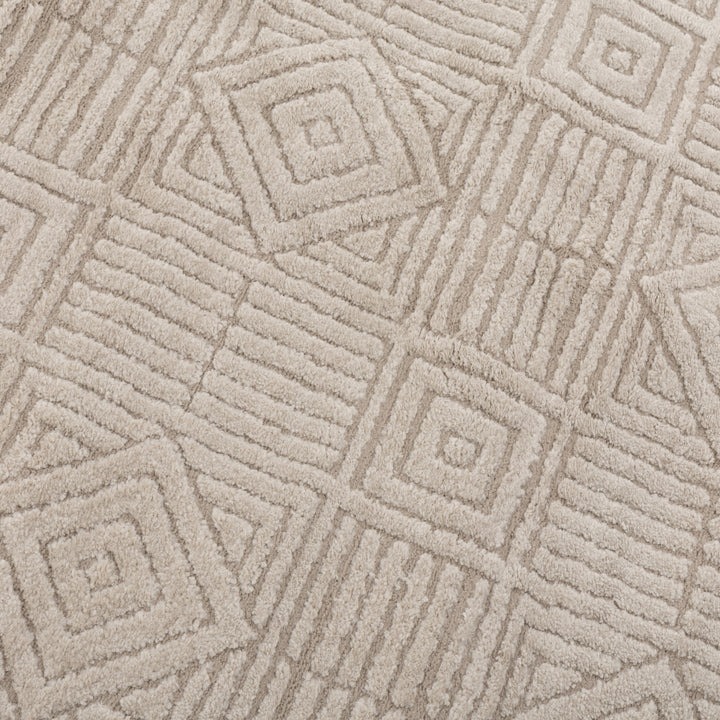 Maze Wool Rug – Geometric Textured Elegance 1