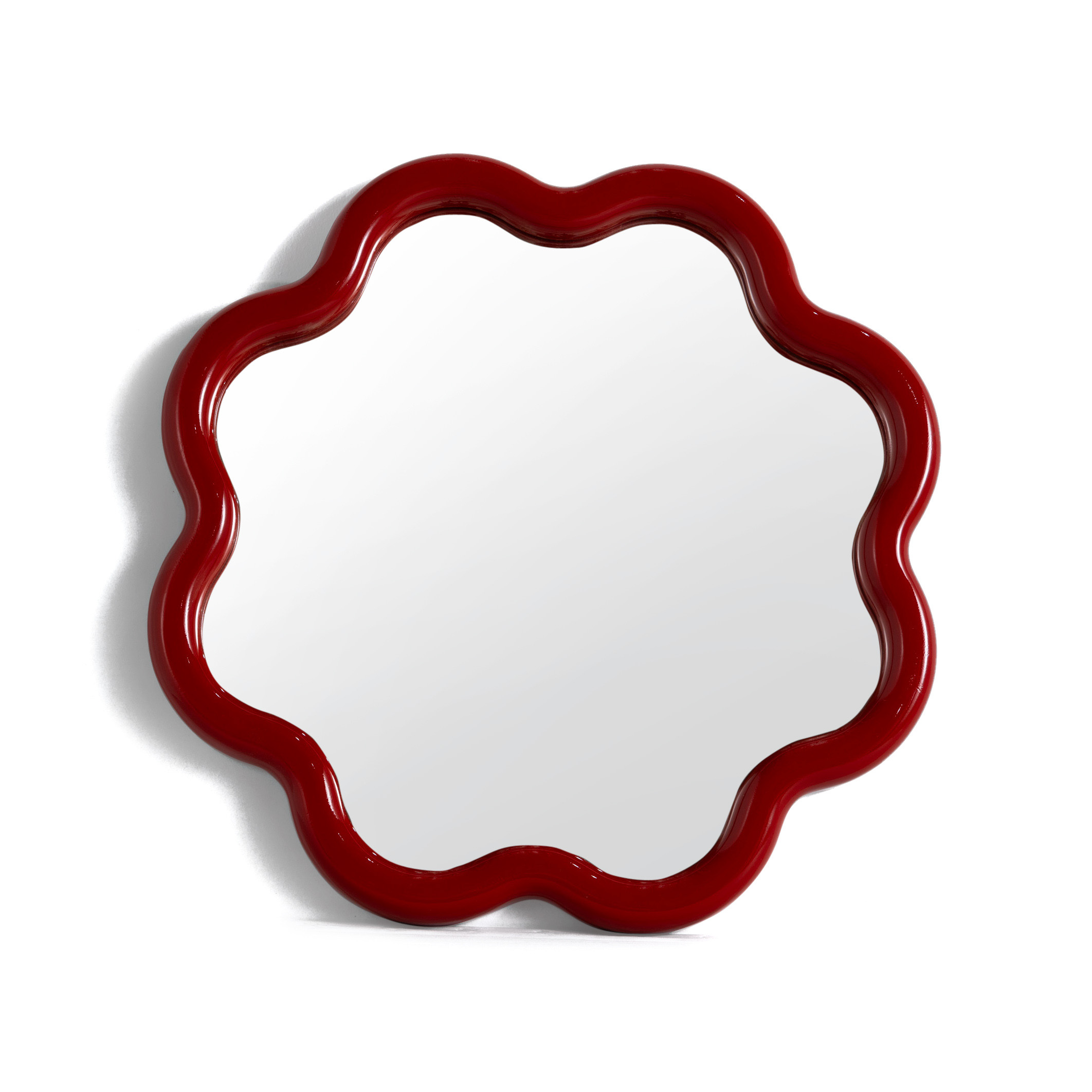 Flora Curvy Red Frame Mirror – Bold Design for Vibrant Interiors 0