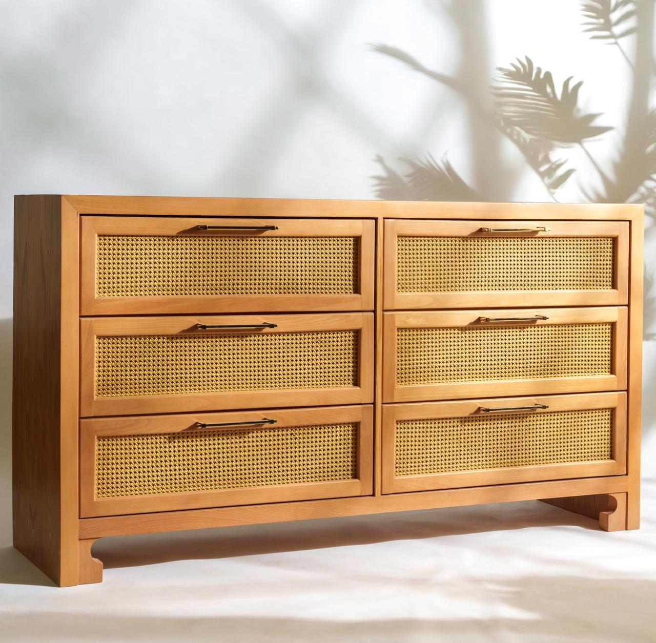 Cane Chest of Drawers With Spacious Storage Space 0