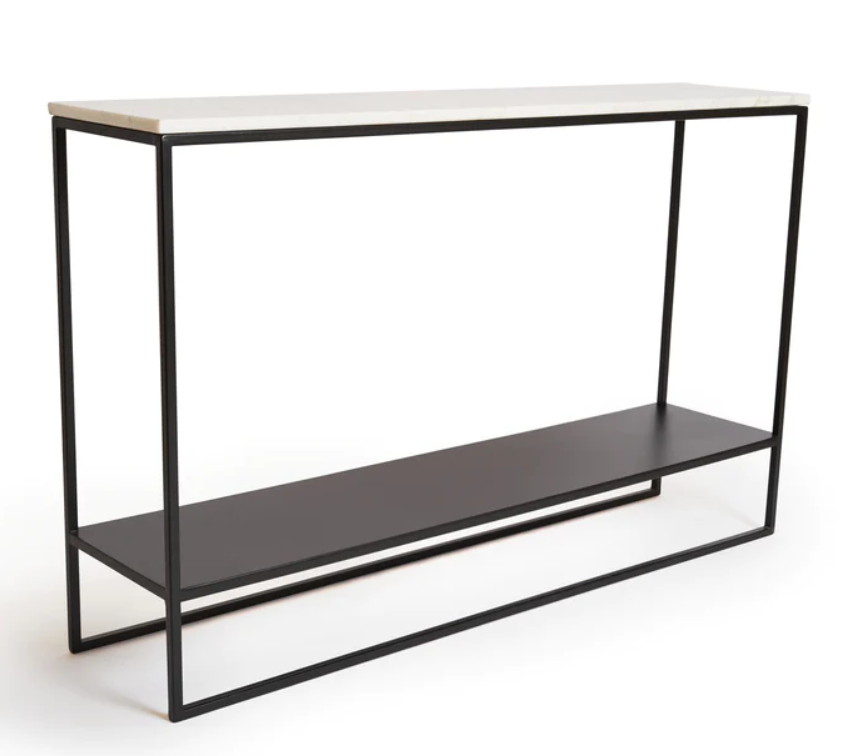 Black Metal Console with Marble Top 3
