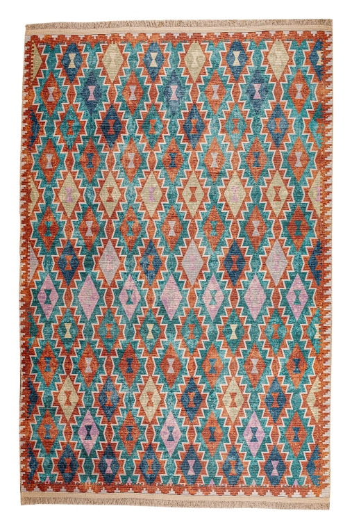 Badawi Digital Woven Rug With Tassels 0
