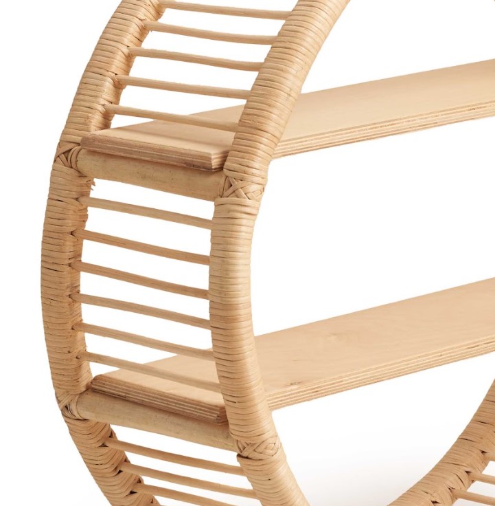 Hoop Bamboo Shelving Unit With 2 Shelves - Round Design 2
