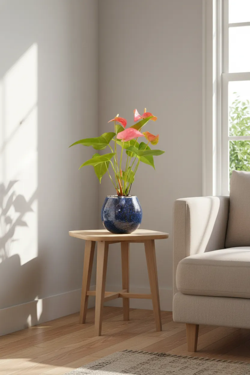 Anthrium With Glass Bowl 1