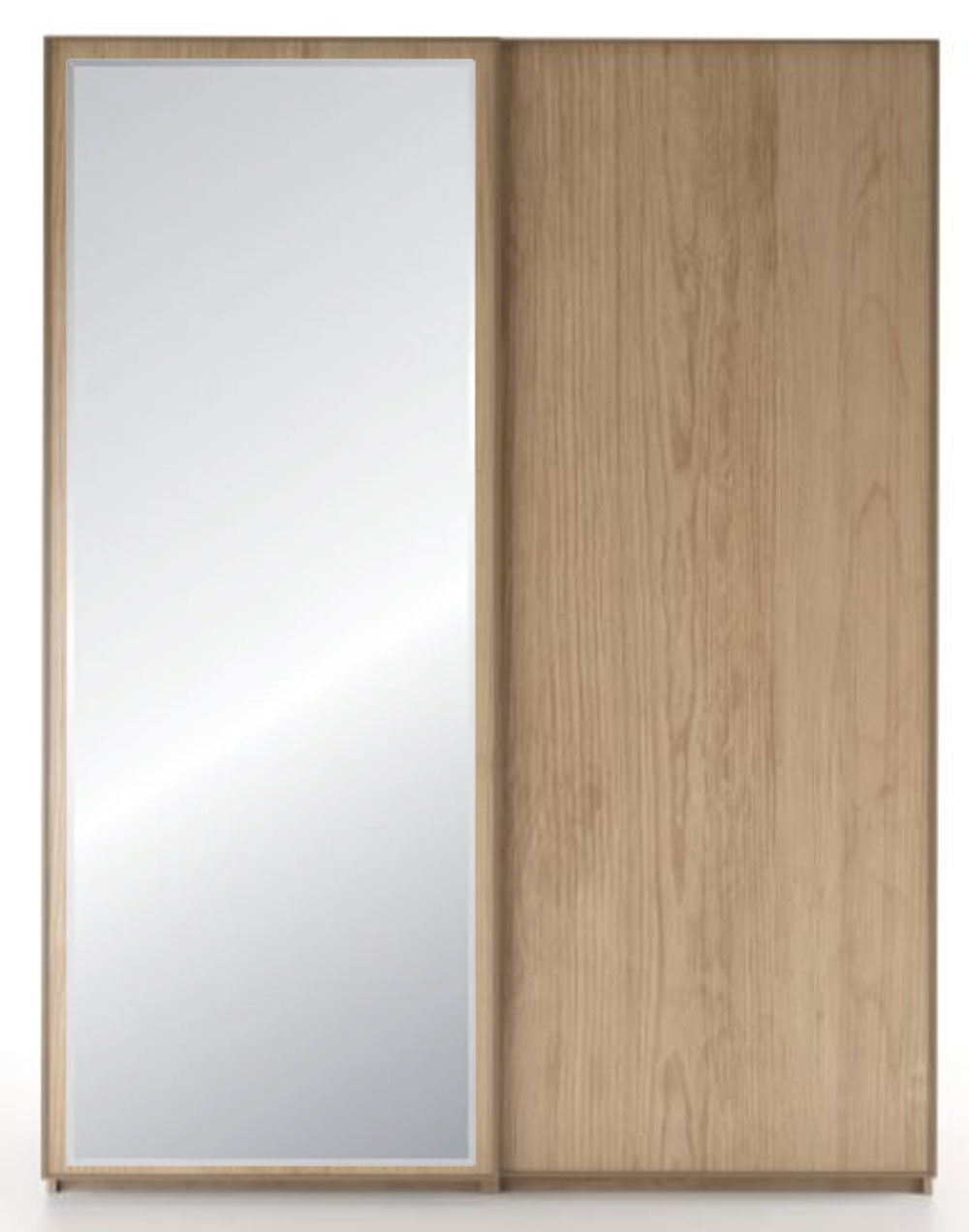 دولاب MDF بأبواب منزلقة مع مرآة بطول كامل وتشطيب  HPL - 200 سم 0