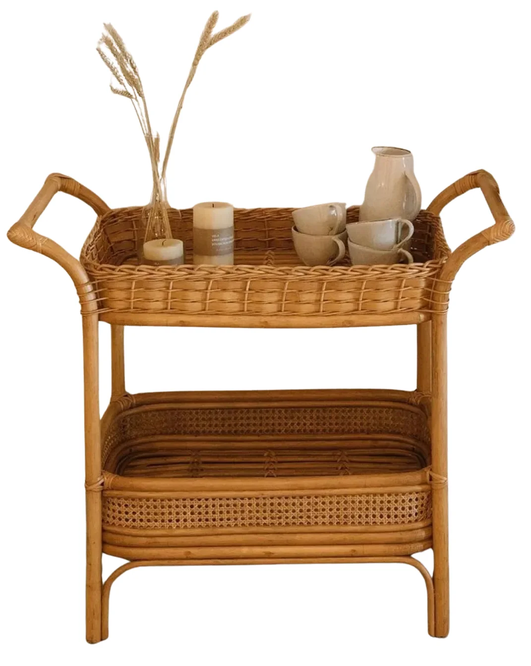 Thea Bamboo And Cane Trolley 0