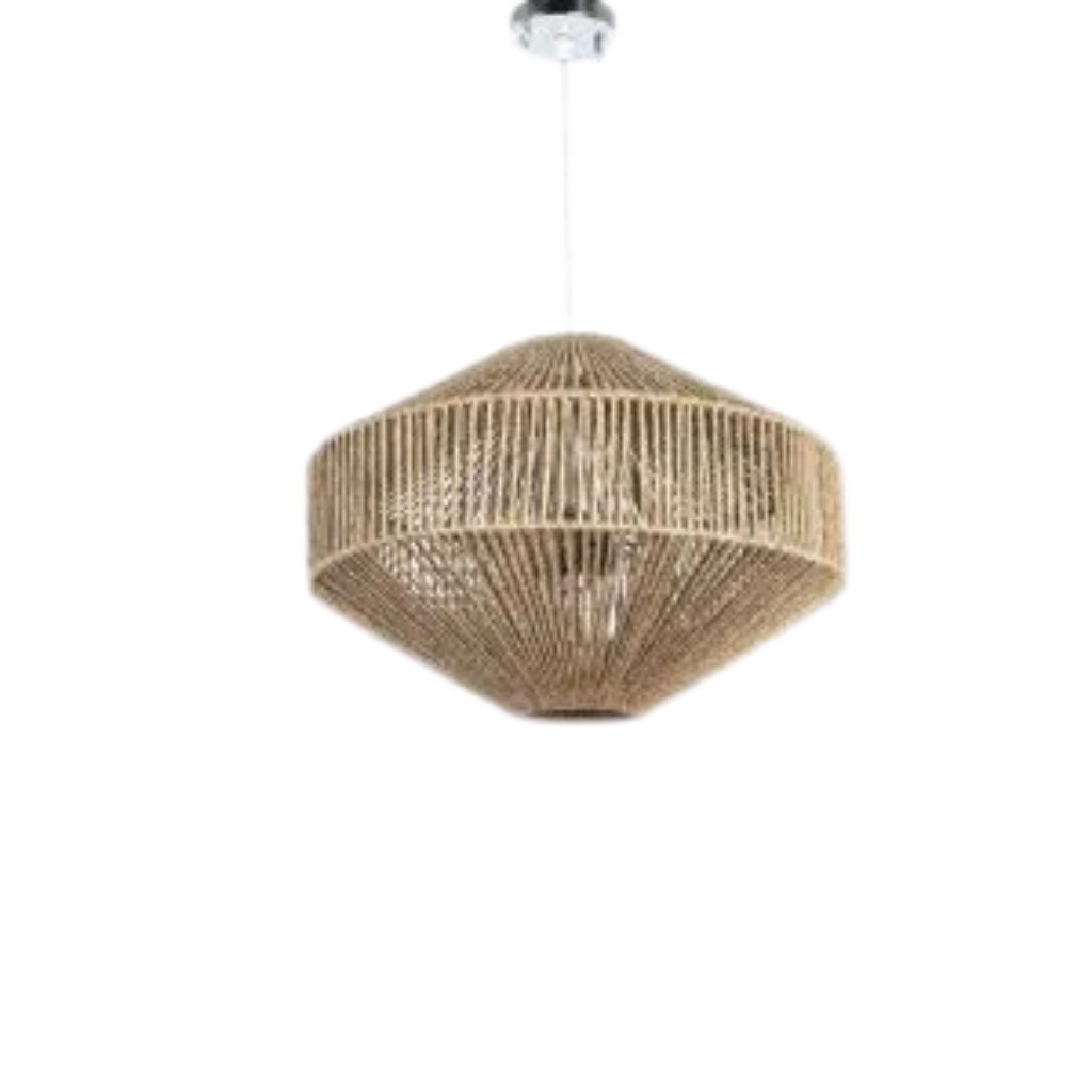 Woven Pendant Light - 3-Socket Ceiling Lamp in Natural Fiber - A77 0