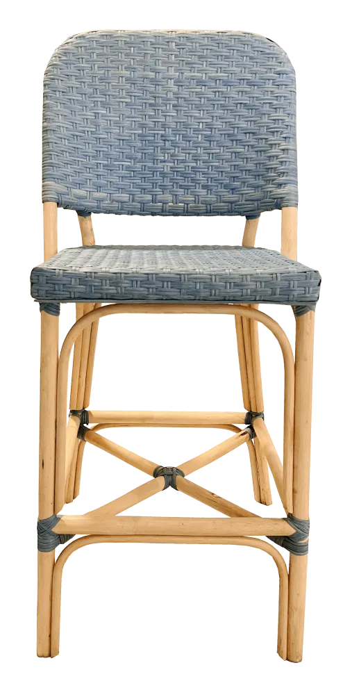 Azur Natural Bamboo Bar Stool With Woven Seat 0