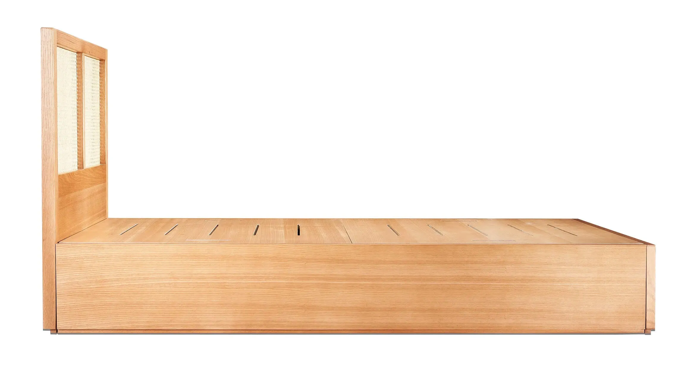 Sidra Oak Wood Bed With Cane Headboard 3
