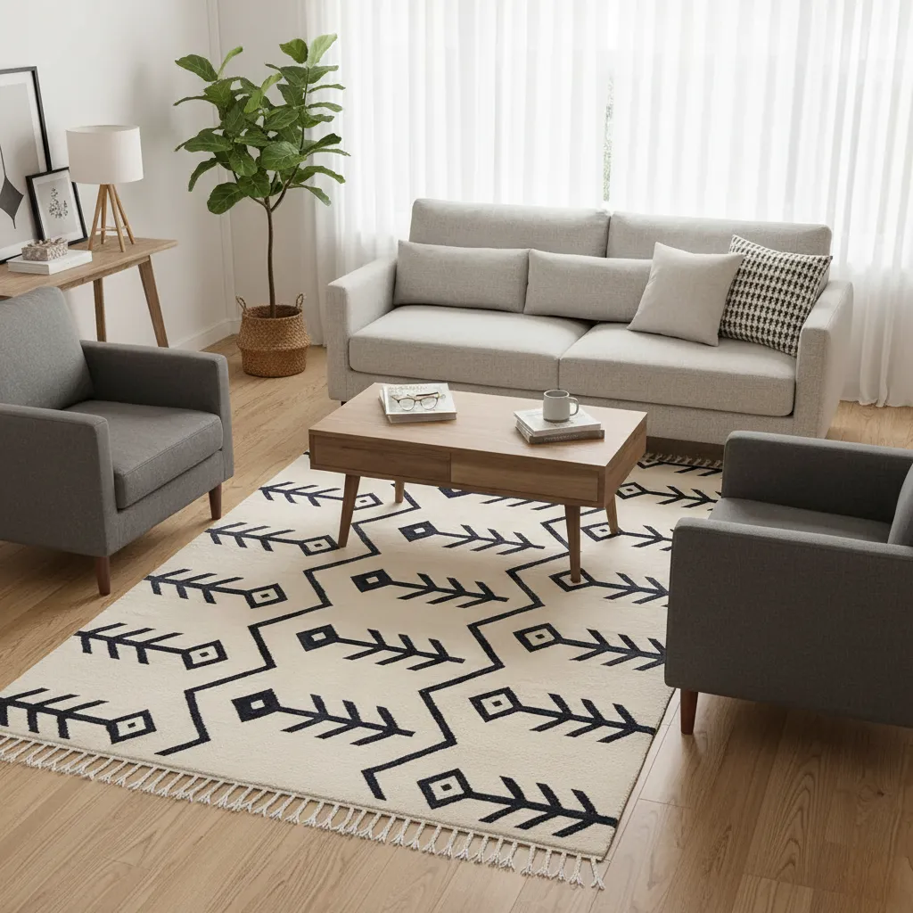 Hayat Handwoven Wool Rug – Wool on Cotton Base With Bold Tribal Patterns 1