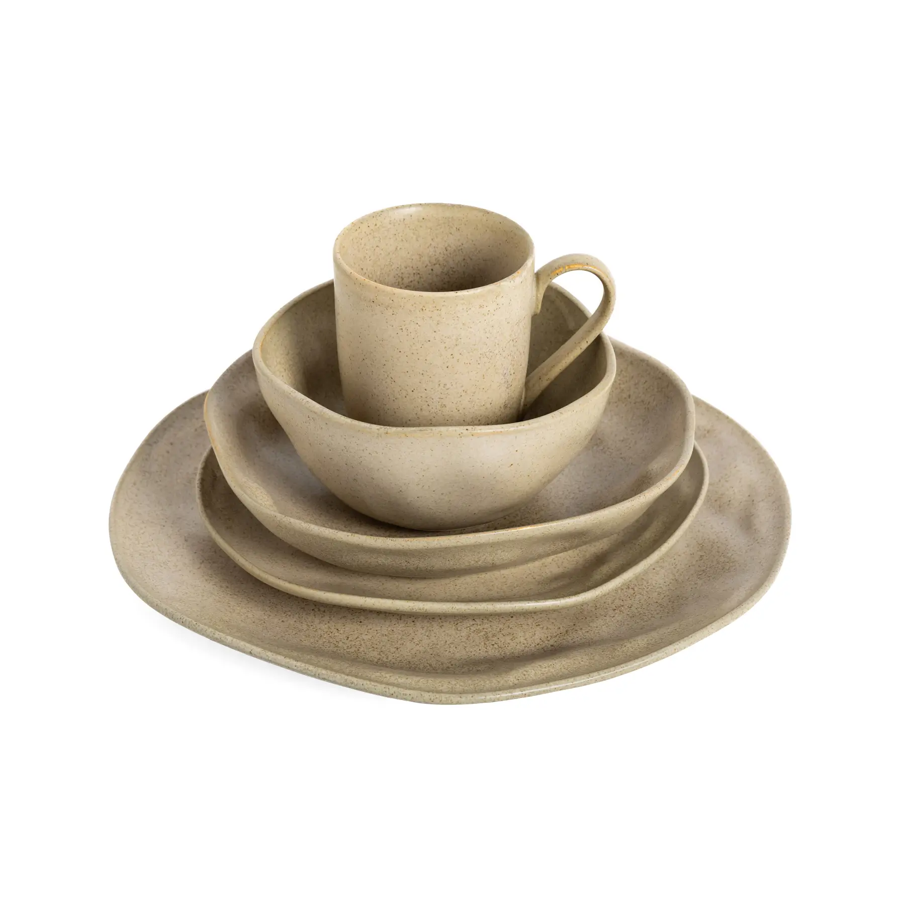 Organic Beige Stone Dinnerware Set image