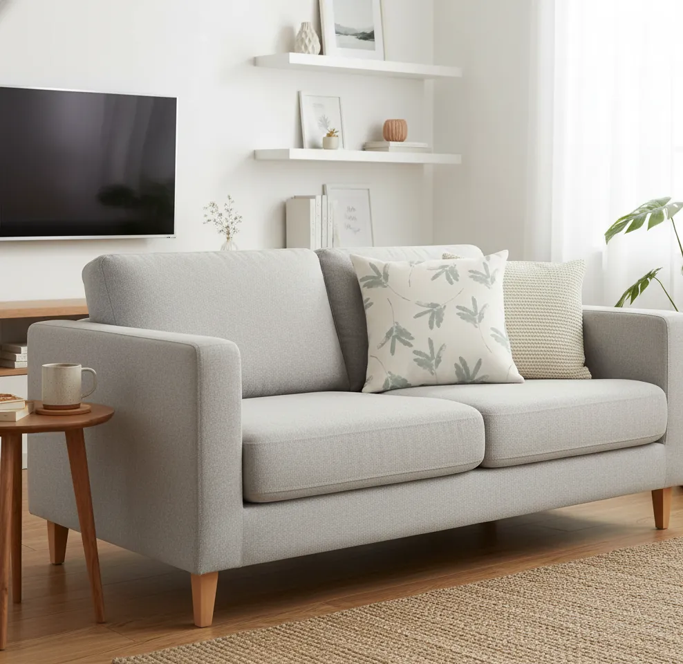 Cascabel Cushion (Lines) - White & Green 1