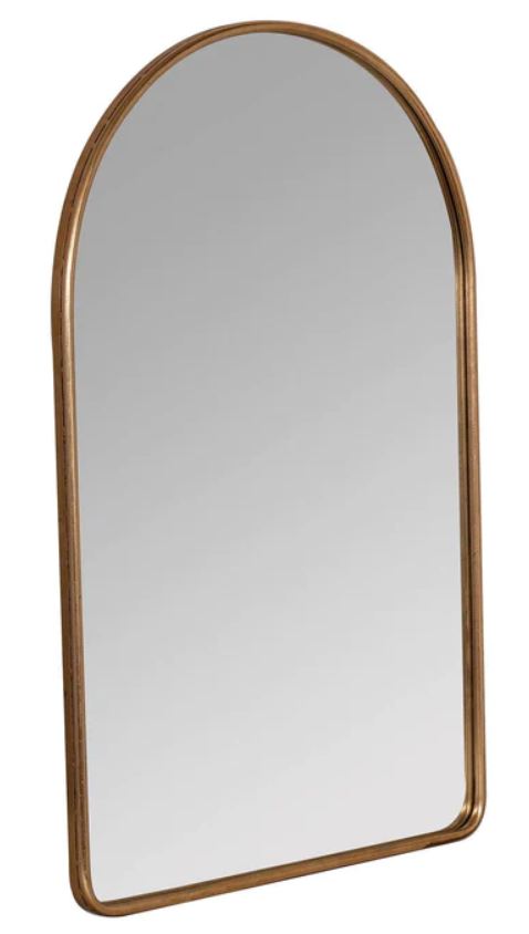 Fall Arched Wall Mirror With Brass Frame 1