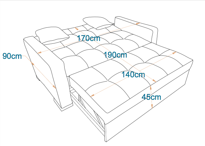 Quebec Pull Out Bed For 2 - Full Upholstered 4