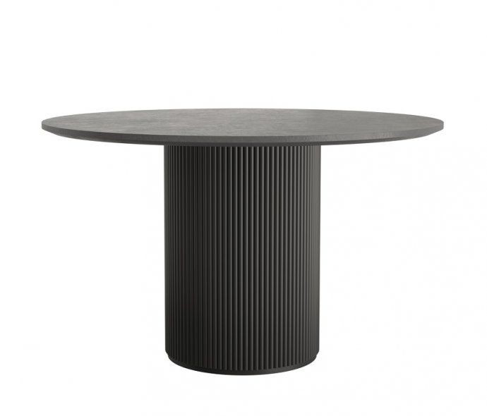 Dan Ribbed Dining Table With Oak Veneer Finish 0