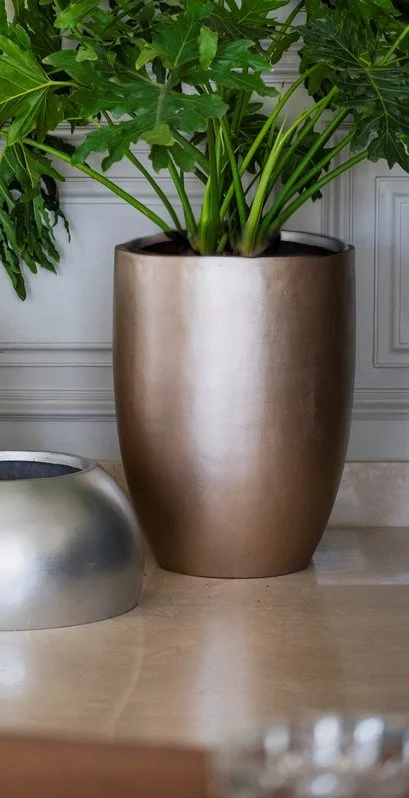 Elongated Metallic Pot 0