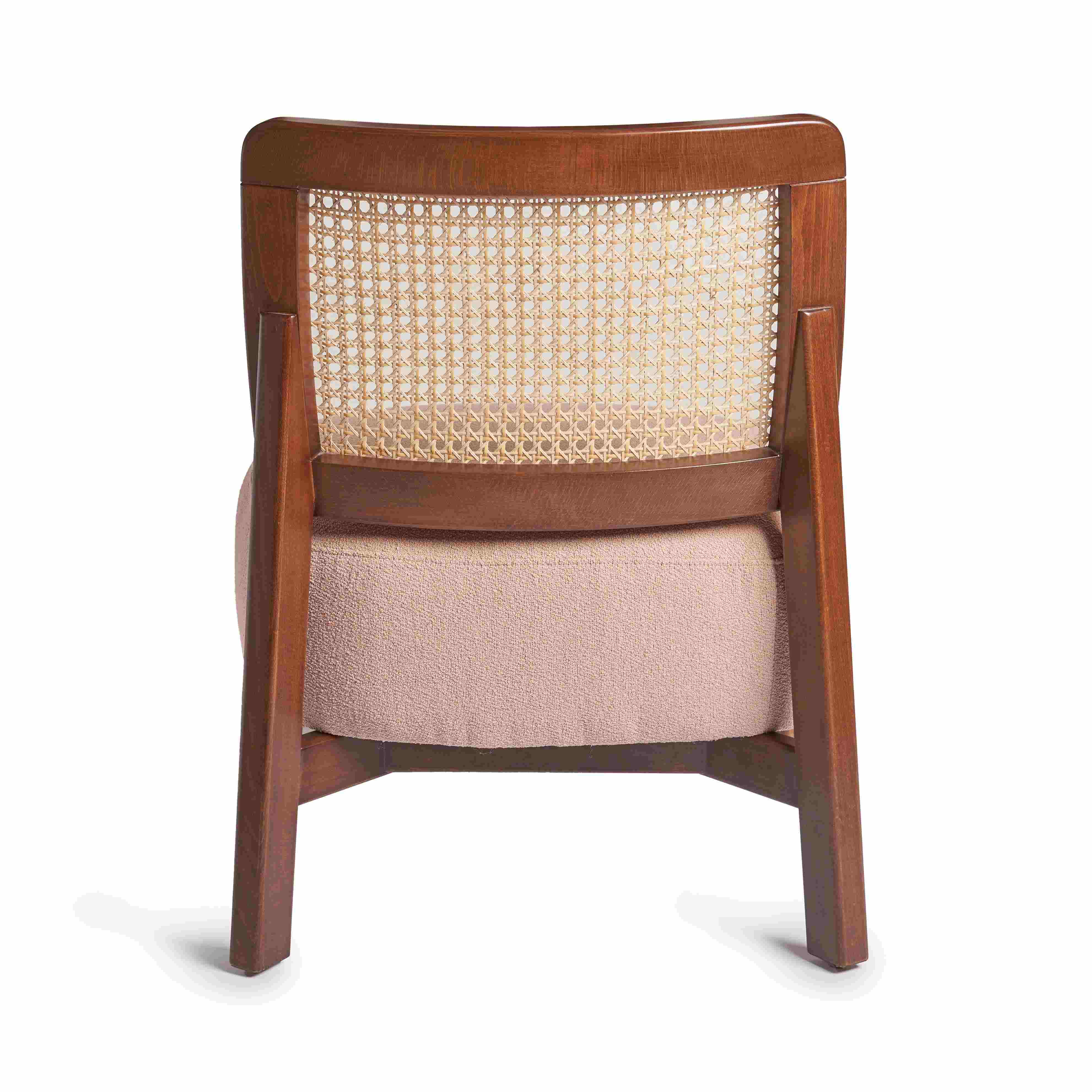 Mellow Wooden Chair – Cushioned Seat With Cane Backrest 3