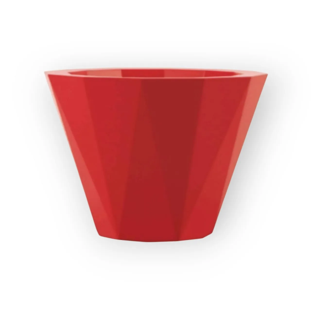 Trave Geometric Fiber Plant Pot – Bold Red Statement 0