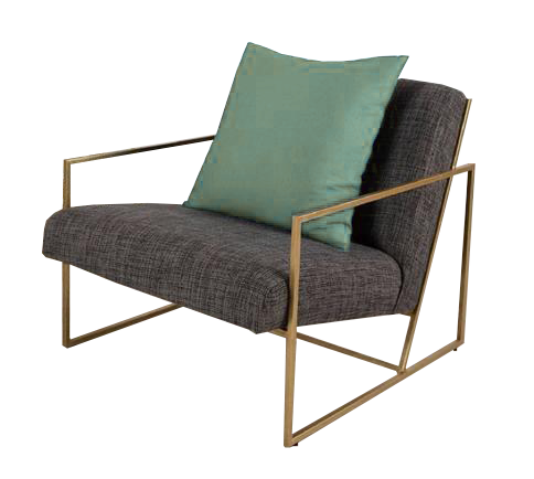 Ultra Thin Armchair With Metal Frame 0