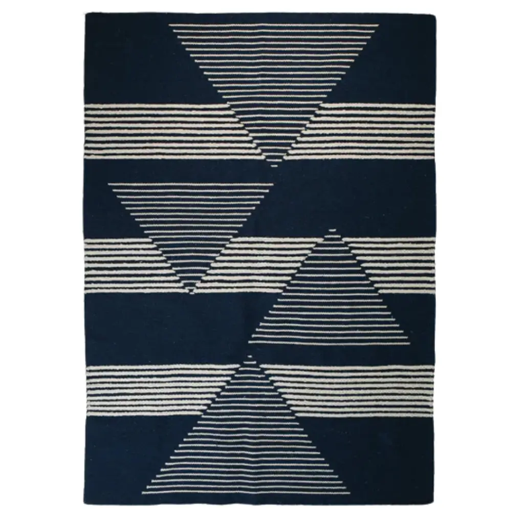 Odawa Handwoven Wool Rug – Modern Geometric Triangular Design 0