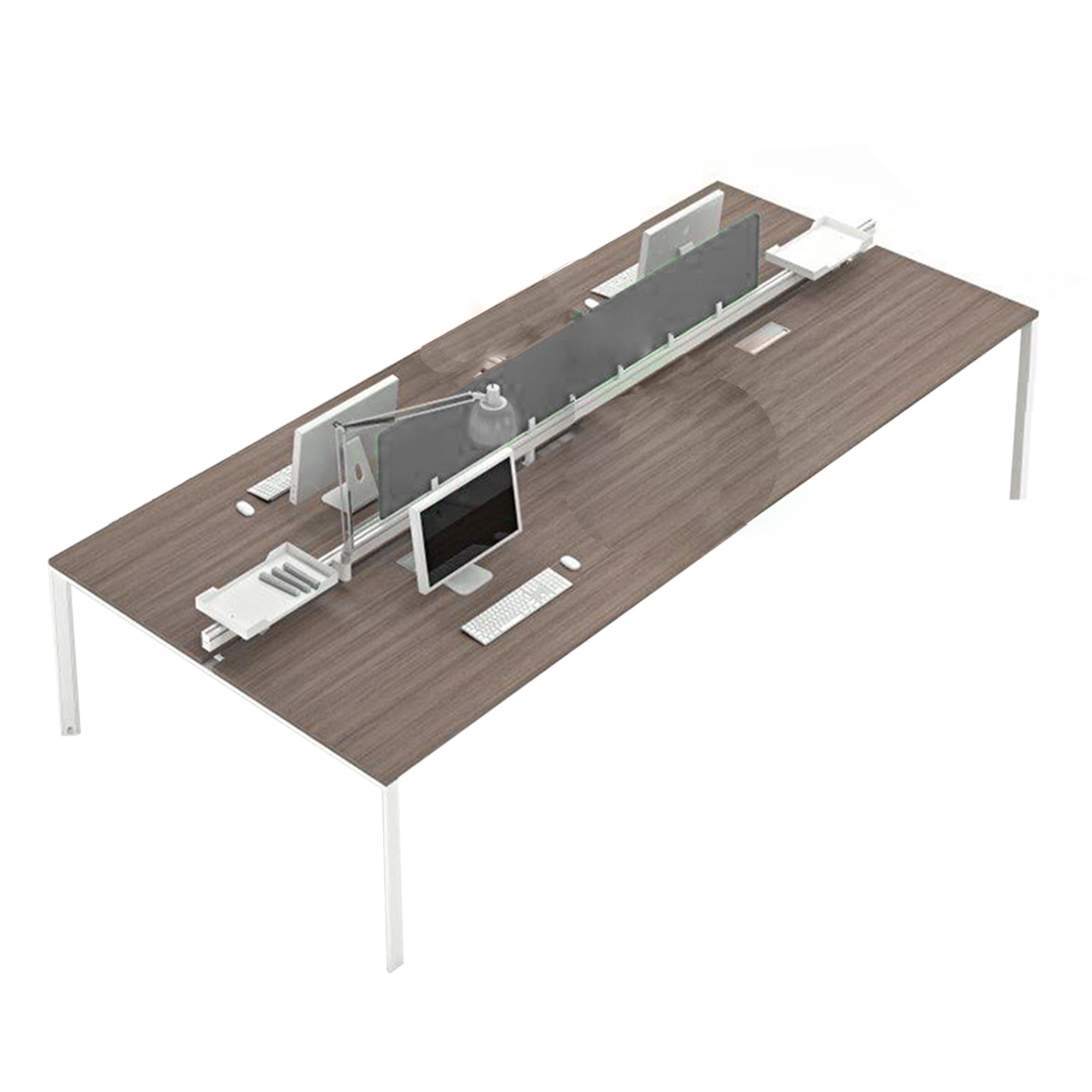 Modula 4 Desks with Front and Side Screens 0