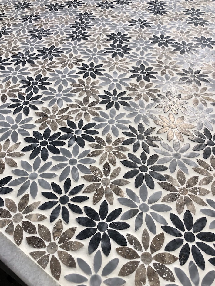 In Full Bloom Marble Dining Table With Mosaic Design 3
