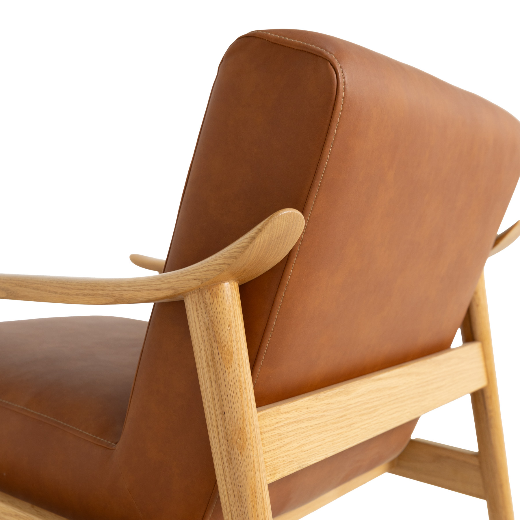 Mid-Century Leather Chair With Wooden Frame 4