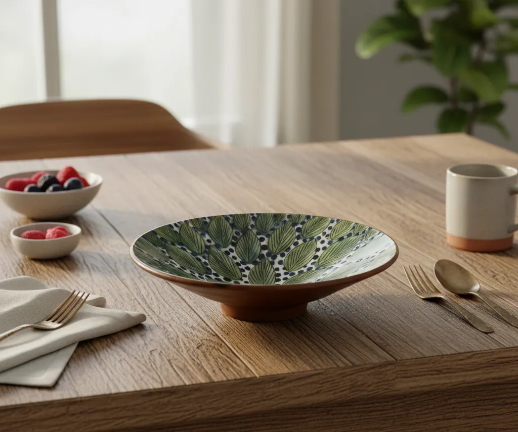 Aligned Leaves Serving Plate 1