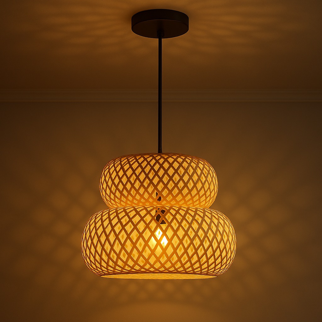 Rattan Ceiling Lamp – Embracing Boho Style With Natural Illumination - CLB60 2