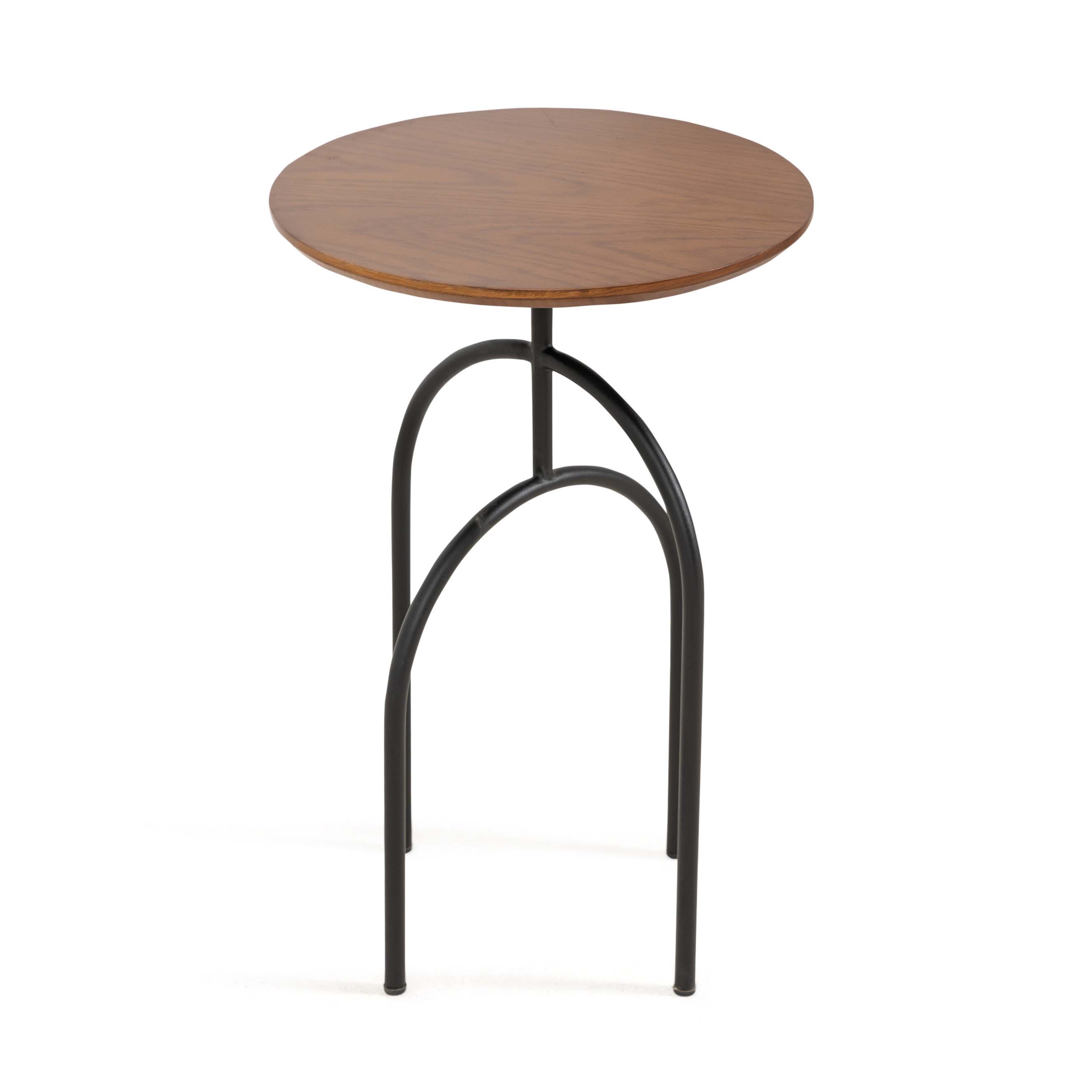 Maren Side Table - Round Wooden Top With Metal Base 1