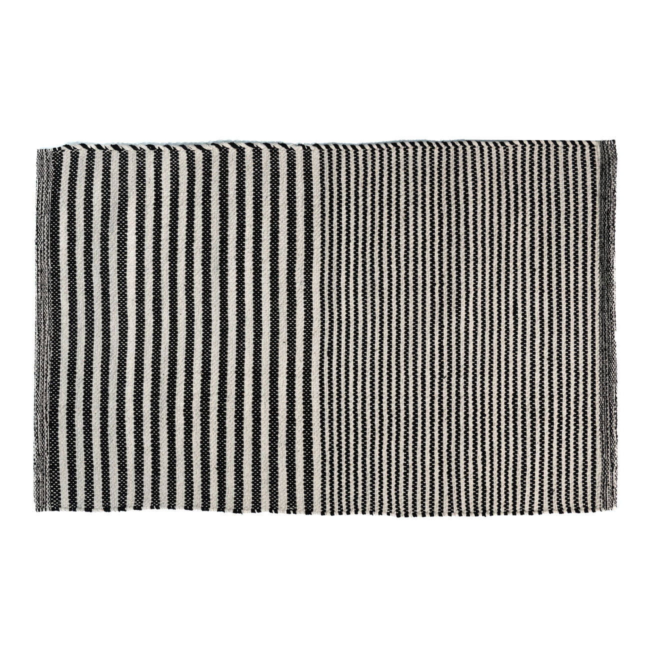 Black Stripes Cotton Floormat 0