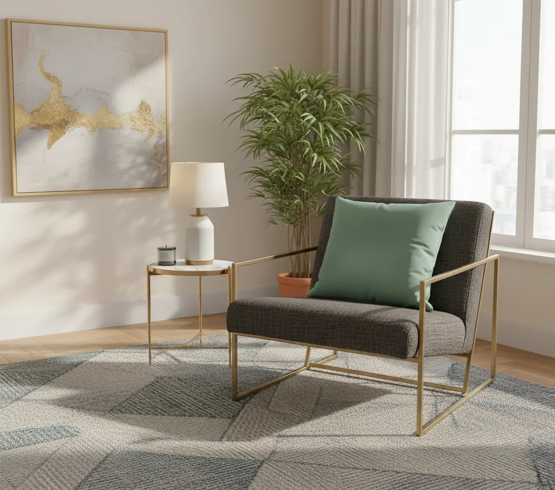 Ultra Thin Armchair With Metal Frame 1