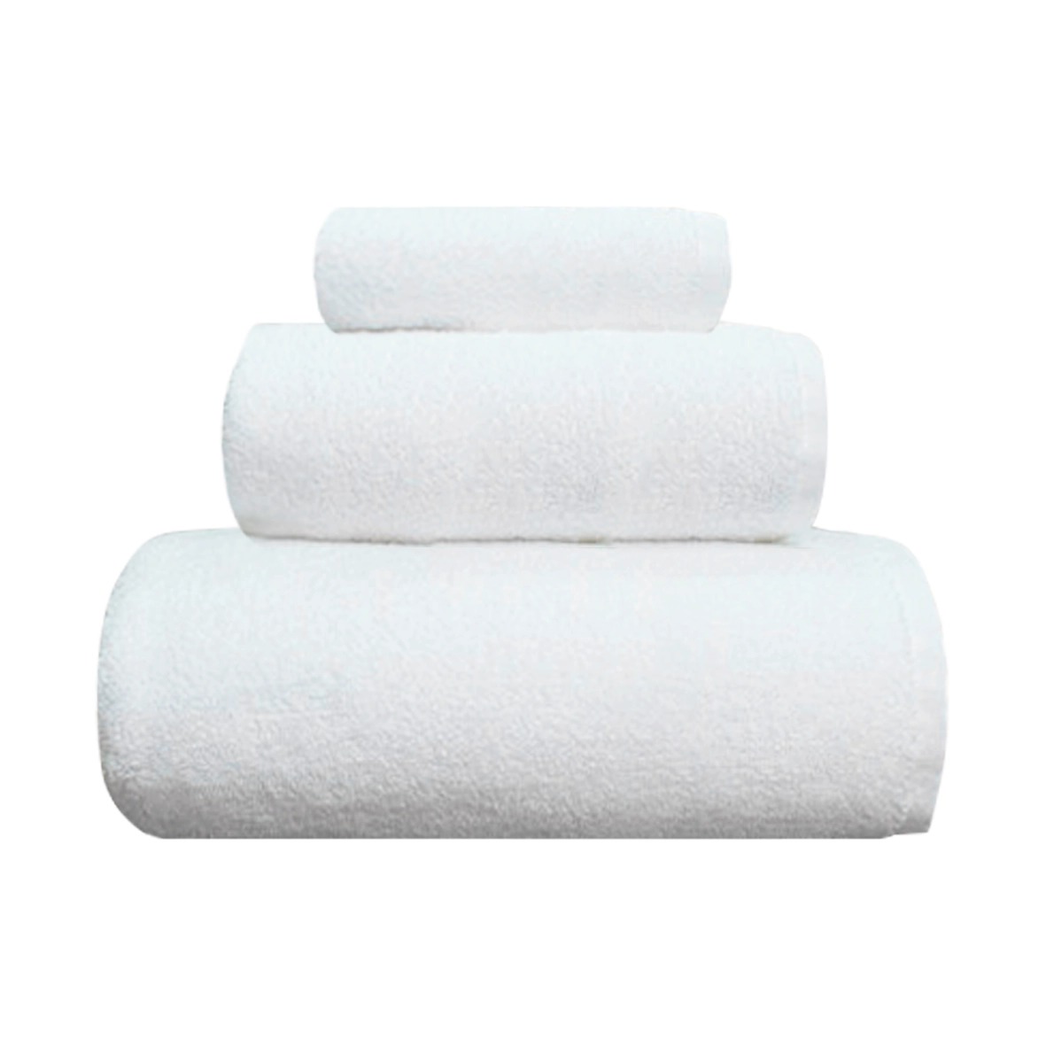 White Towels Set of 3 Cotton 100% 0