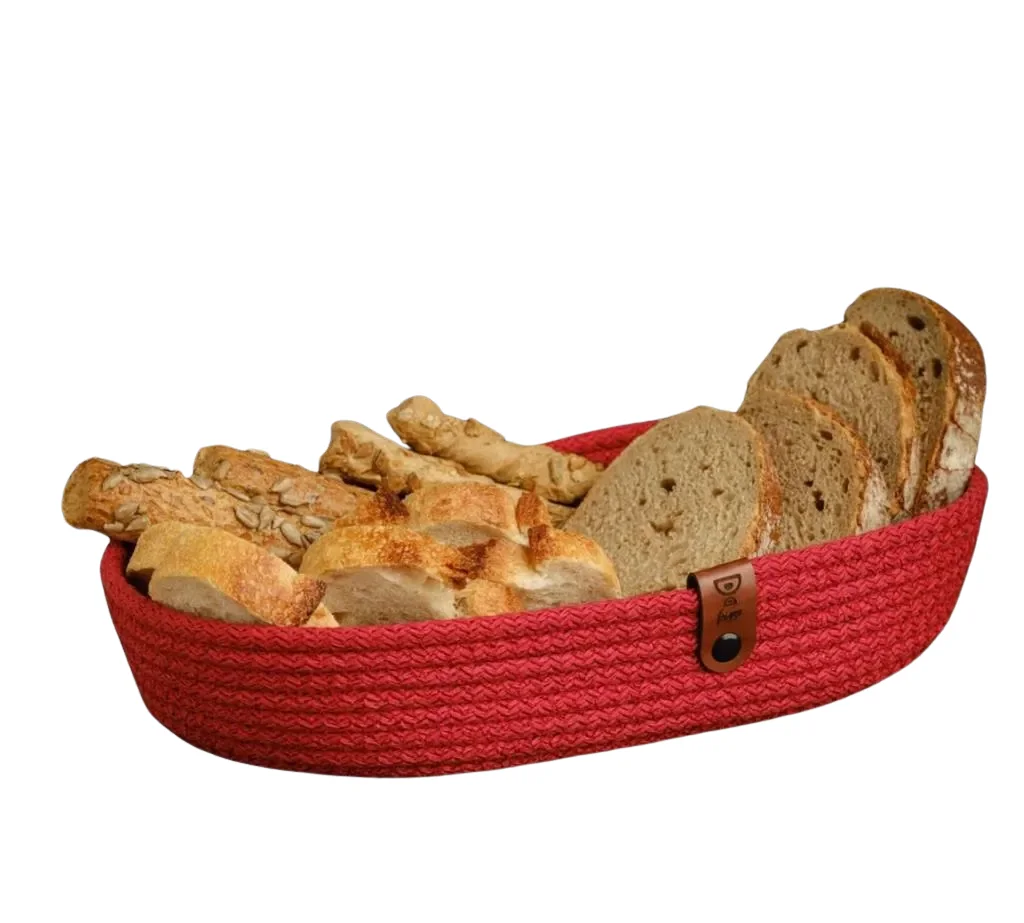 Handmade Woven Oval Red Plate 0