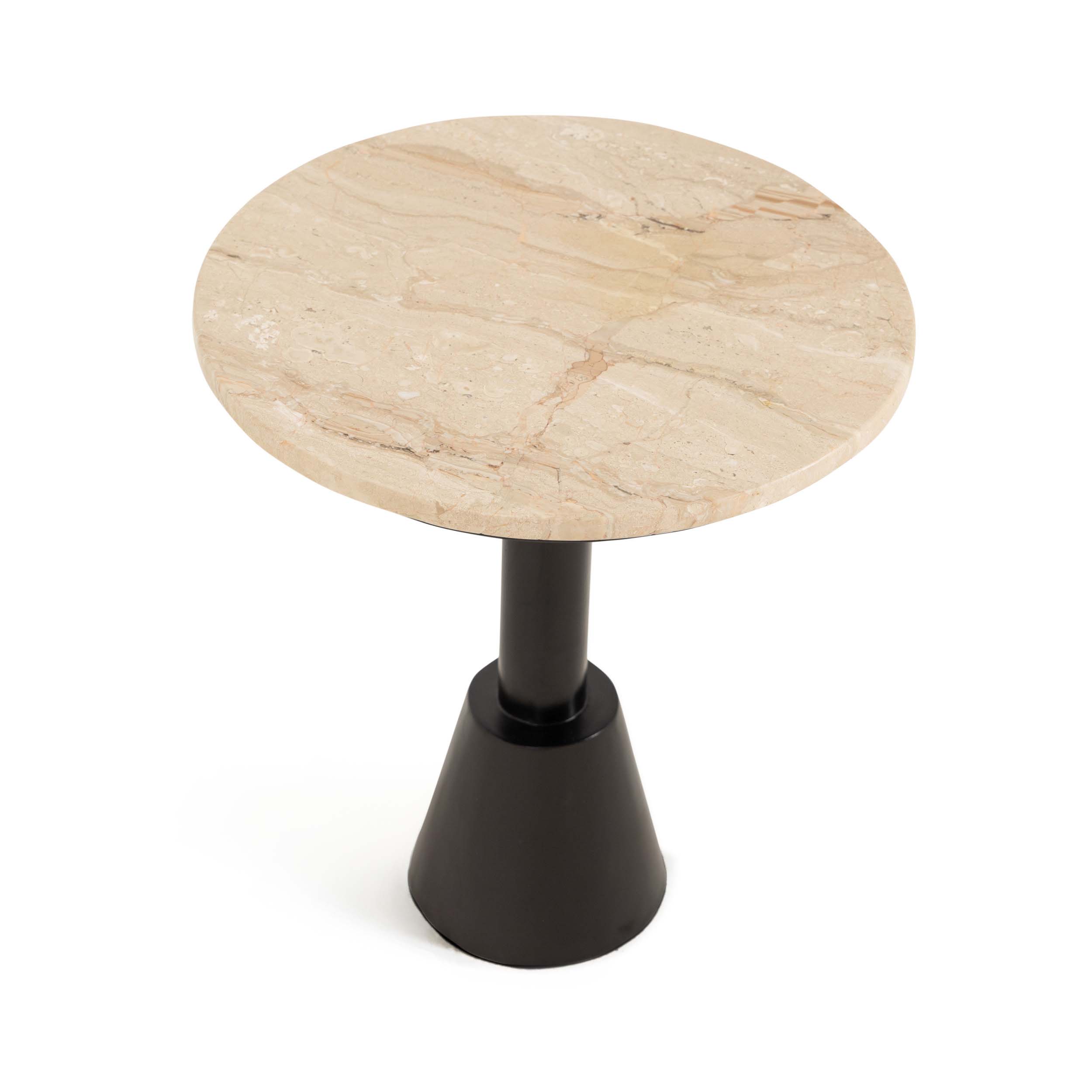 Corbin Side Table – Marble Top - Lacquered Wooden Base 1