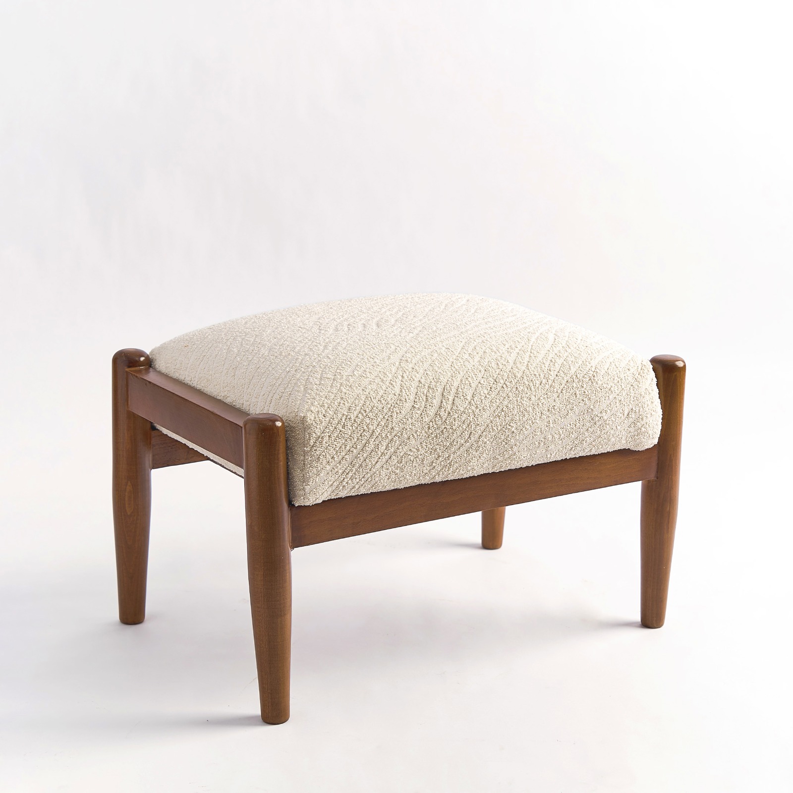 Rest L Pouf/ Leg Rest - Upholstered Seat & Beech Wood Legs 0